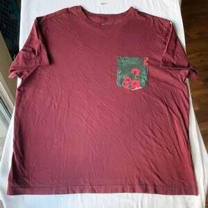 Original Use Short Sleeve T-shirt size XL, Burgundy Red, Front Pocket